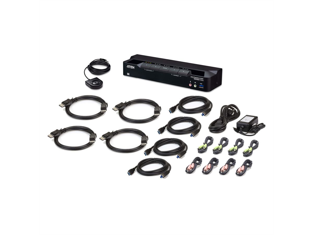 ATEN CS1924A 4-Port USB 3.0 8K DisplayPort KVM Switch