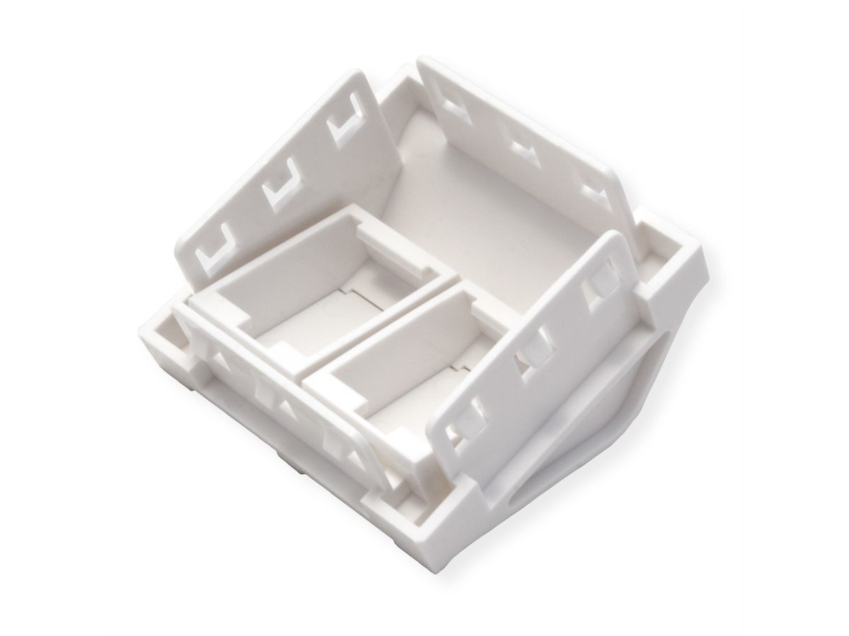 METZ CONNECT Keystone Anschlussdose 45x45 mm, 2 Port unbestückt, reinweiß RAL 9010