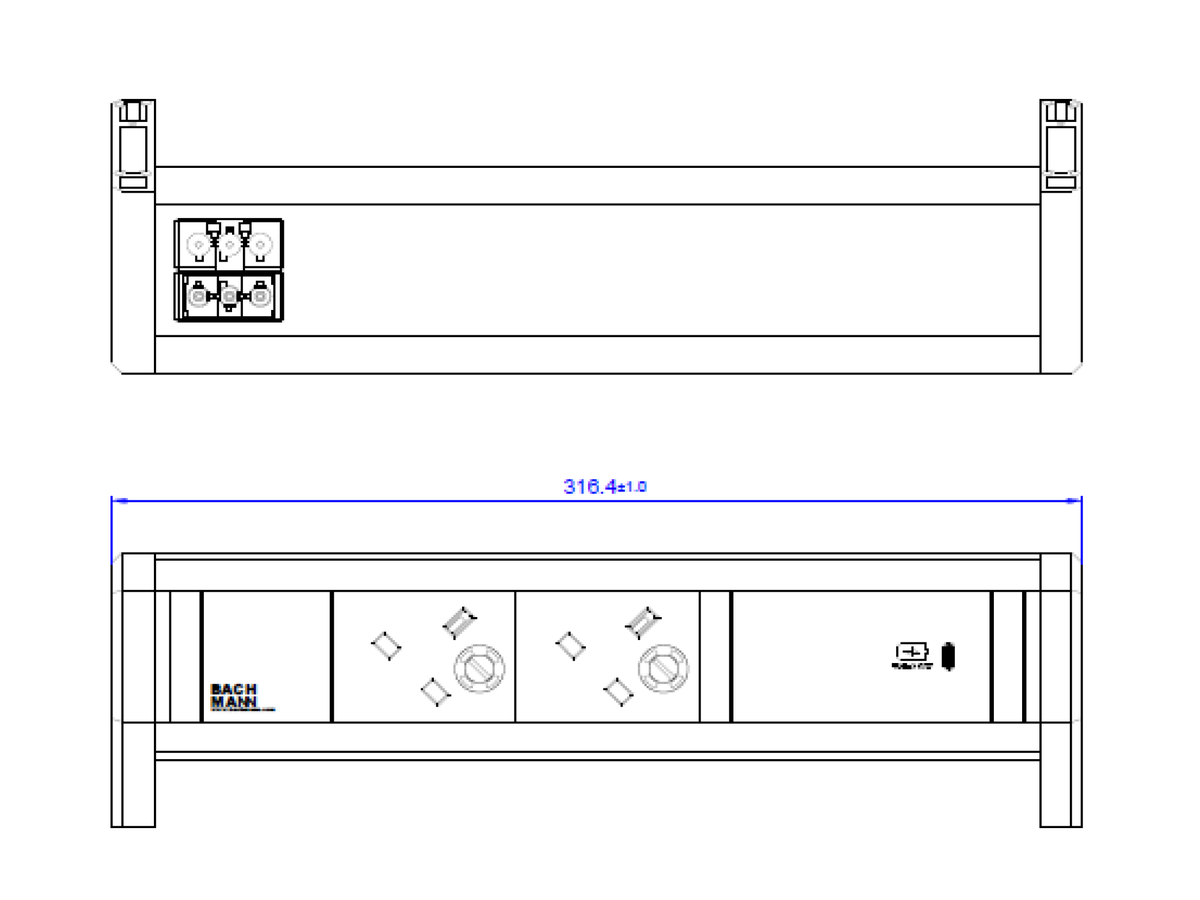 BACHMANN DESK 2xUK 1xUSB C 60W GST18, United Kingdom