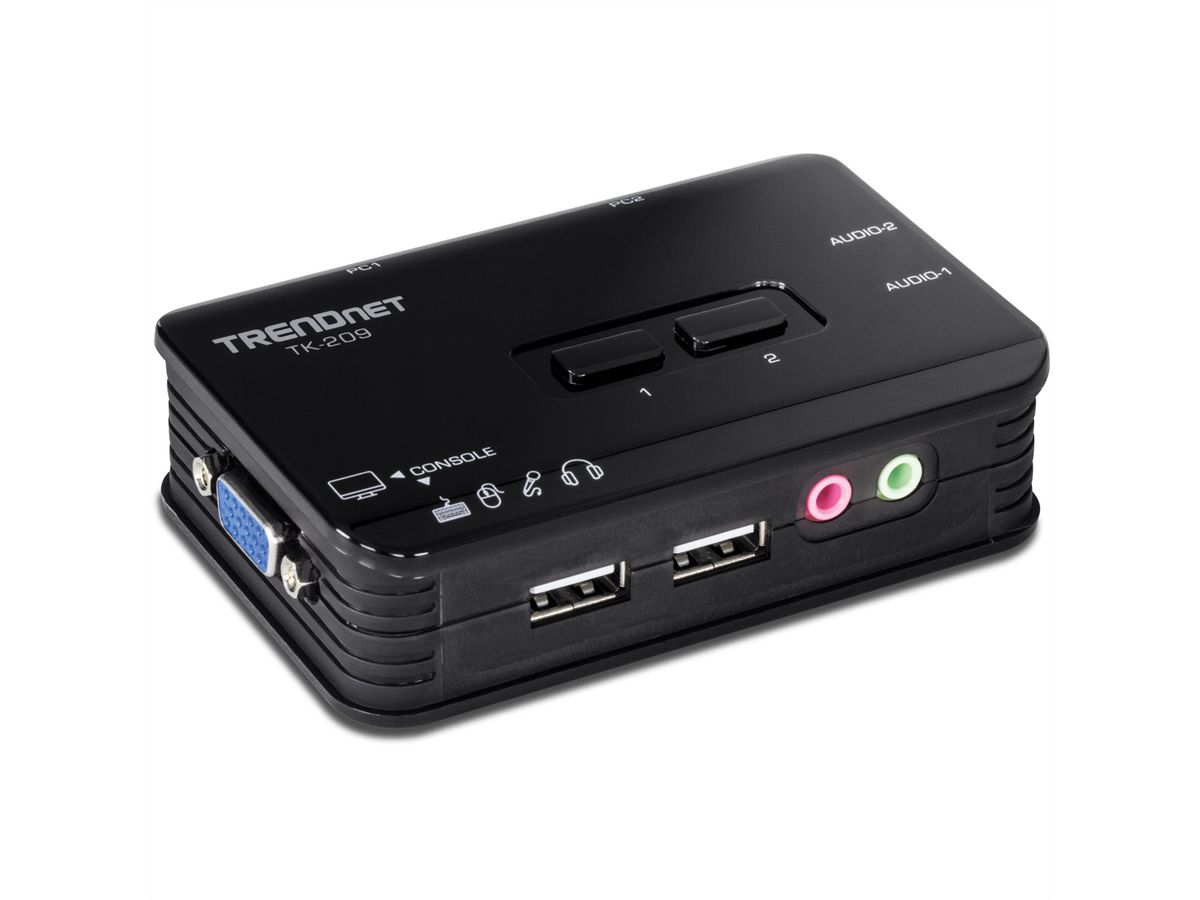 TRENDnet TK-209K KVM Switch 2-Port USB Kit mit Audio