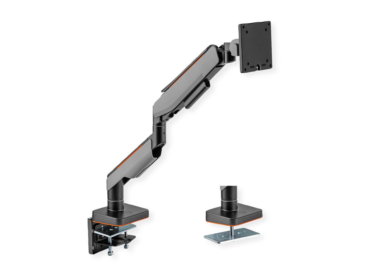 ROLINE LCD-Arm, Tischmontage, Gasfeder, 5 Gelenke, 17-49 Zoll, bis 20 kg